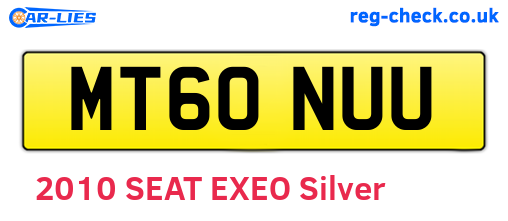 MT60NUU are the vehicle registration plates.