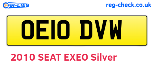 OE10DVW are the vehicle registration plates.