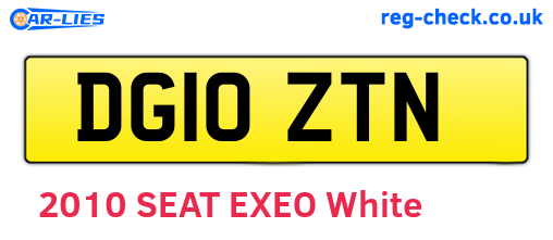 DG10ZTN are the vehicle registration plates.
