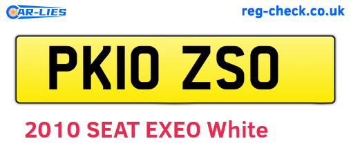 PK10ZSO are the vehicle registration plates.