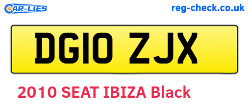 DG10ZJX are the vehicle registration plates.