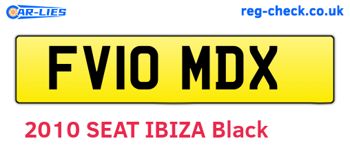 FV10MDX are the vehicle registration plates.