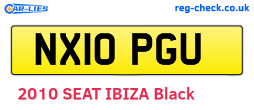 NX10PGU are the vehicle registration plates.