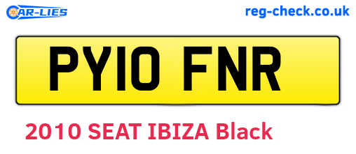 PY10FNR are the vehicle registration plates.