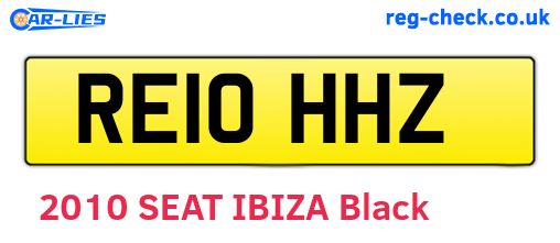 RE10HHZ are the vehicle registration plates.
