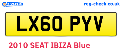 LX60PYV are the vehicle registration plates.