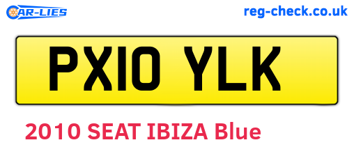 PX10YLK are the vehicle registration plates.