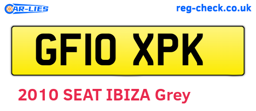 GF10XPK are the vehicle registration plates.
