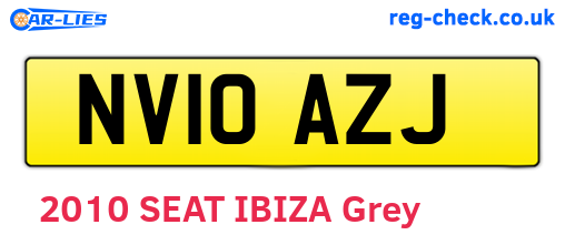 NV10AZJ are the vehicle registration plates.
