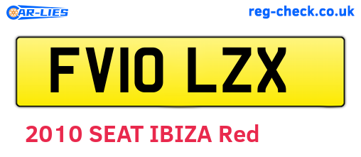 FV10LZX are the vehicle registration plates.