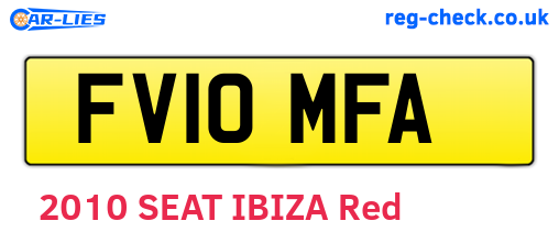 FV10MFA are the vehicle registration plates.