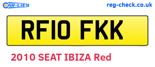 RF10FKK are the vehicle registration plates.