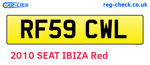 RF59CWL are the vehicle registration plates.