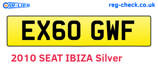 EX60GWF are the vehicle registration plates.