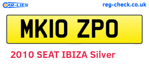 MK10ZPO are the vehicle registration plates.