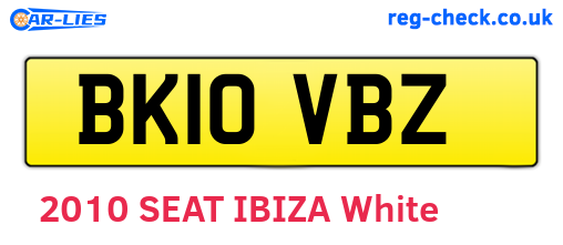 BK10VBZ are the vehicle registration plates.