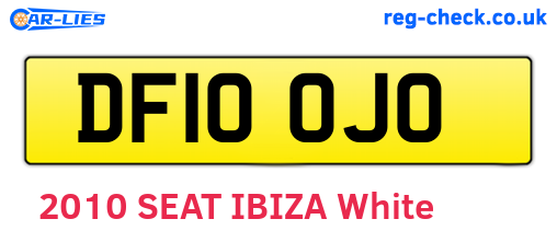 DF10OJO are the vehicle registration plates.