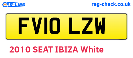 FV10LZW are the vehicle registration plates.