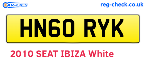 HN60RYK are the vehicle registration plates.
