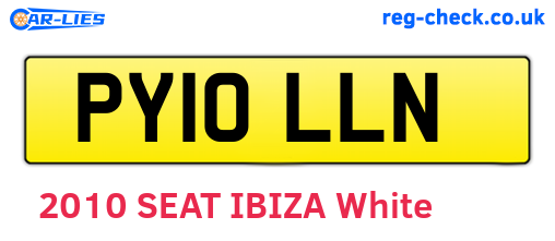 PY10LLN are the vehicle registration plates.