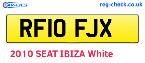 RF10FJX are the vehicle registration plates.