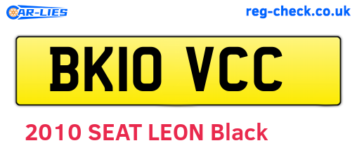 BK10VCC are the vehicle registration plates.