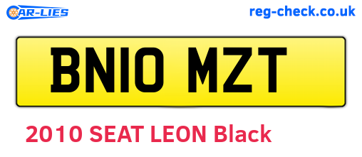 BN10MZT are the vehicle registration plates.
