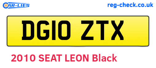 DG10ZTX are the vehicle registration plates.