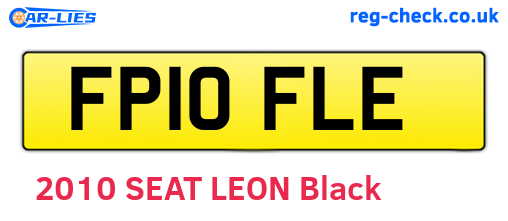 FP10FLE are the vehicle registration plates.