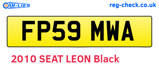 FP59MWA are the vehicle registration plates.