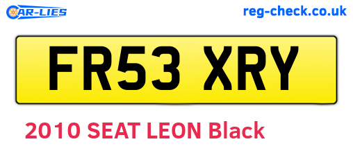 FR53XRY are the vehicle registration plates.