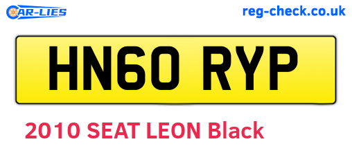 HN60RYP are the vehicle registration plates.