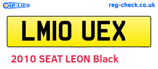 LM10UEX are the vehicle registration plates.