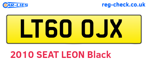 LT60OJX are the vehicle registration plates.