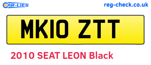 MK10ZTT are the vehicle registration plates.