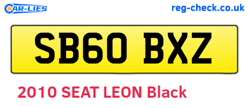SB60BXZ are the vehicle registration plates.