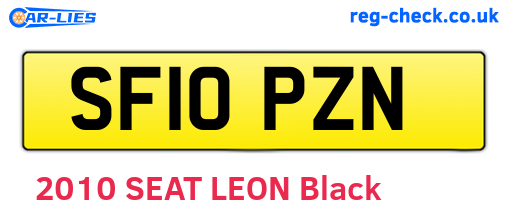 SF10PZN are the vehicle registration plates.