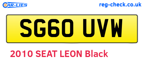 SG60UVW are the vehicle registration plates.