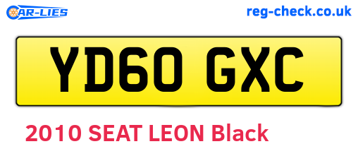 YD60GXC are the vehicle registration plates.