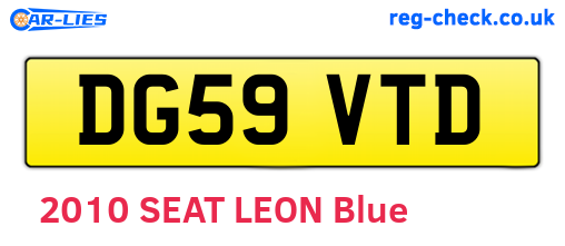 DG59VTD are the vehicle registration plates.