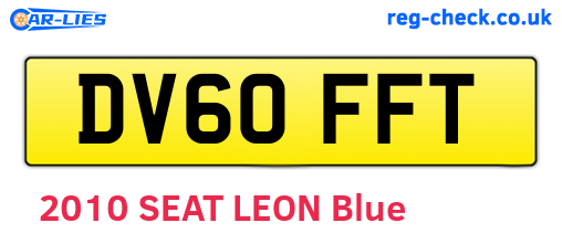 DV60FFT are the vehicle registration plates.