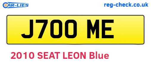 J70OME are the vehicle registration plates.