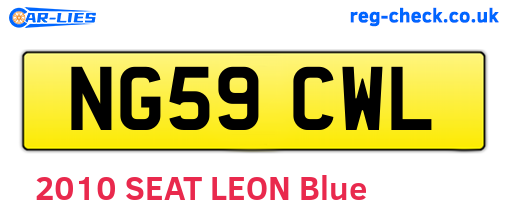 NG59CWL are the vehicle registration plates.