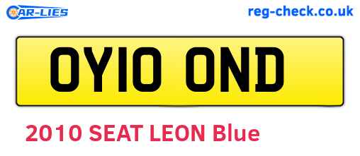 OY10OND are the vehicle registration plates.