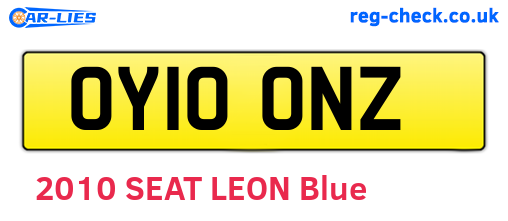 OY10ONZ are the vehicle registration plates.