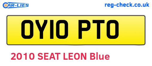 OY10PTO are the vehicle registration plates.