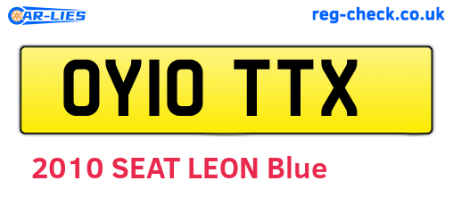 OY10TTX are the vehicle registration plates.