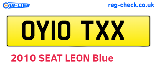 OY10TXX are the vehicle registration plates.