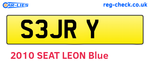 S3JRY are the vehicle registration plates.