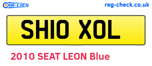 SH10XOL are the vehicle registration plates.